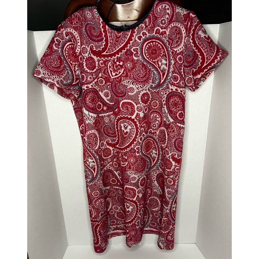 Isle By Melis Kozan Dress Women Size Small Paisley Pattern Red Soft Lightweight